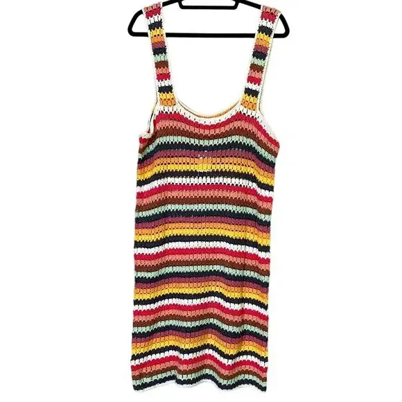 Marine Layer Fiona Crochet Dress in Multi Striped - Size XL - Picture 4 of 9
